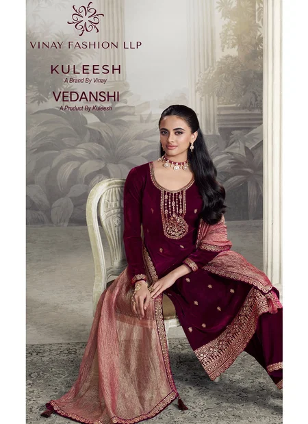 Vedanshi By Vinay Kuleesh Velvet Designer Salwar Kameez Wholesale Market In Surat
